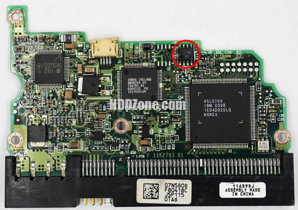 07N5808 Hitachi Scheda Elettronica Logica PCB Disco Rigido