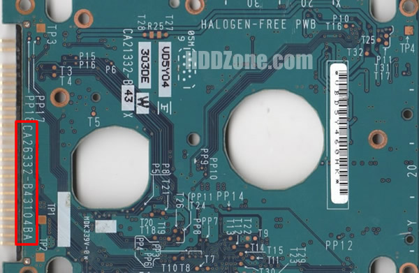 CA26332-B43104BA Fujitsu Scheda Elettronica Logica PCB Disco Rigido